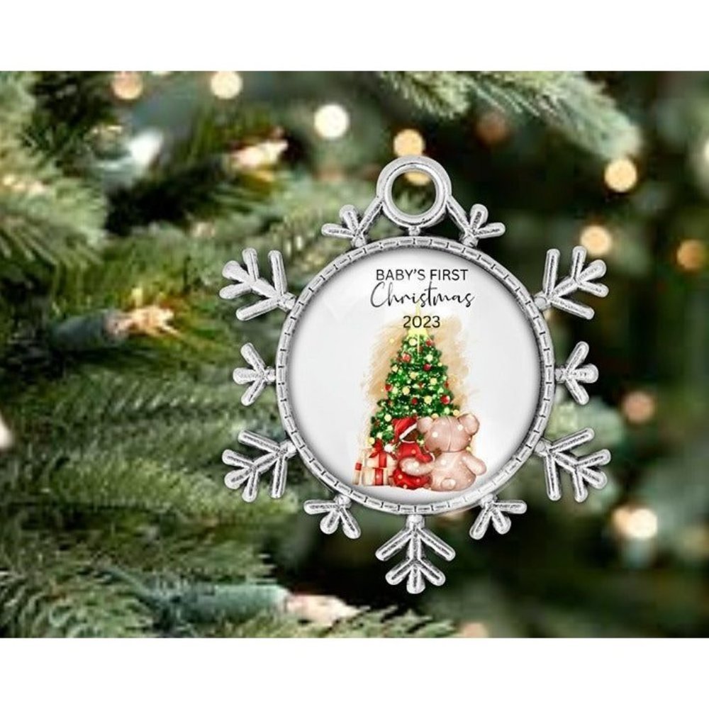 2023 Baby 1st Christmas Silver Snowflake Christmas Ornament New Gift Idea